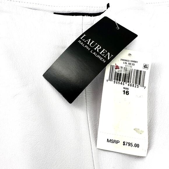 Ralph Lauren Floral Eyelet Embroidered Lamb Leather Ankle Pants Womens Sz 16 - Picture 10 of 12